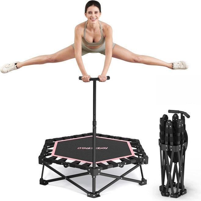 Fitness Trampoline HXD ERGO 70027 Folding 102cm Handle Quiet Bungee