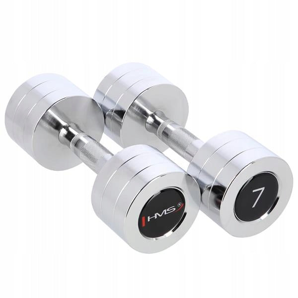 Fitness Weights 2x7kg Set Dumbbells Chrome