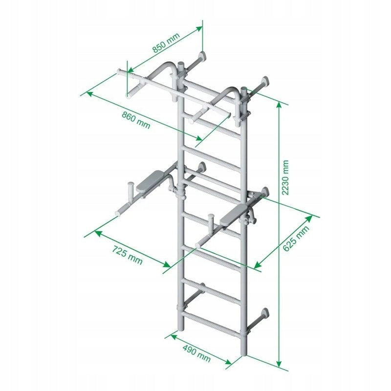 Fitness ladder training idealfit Athlet 227 x 86 cm bar grip dips Packaging status original