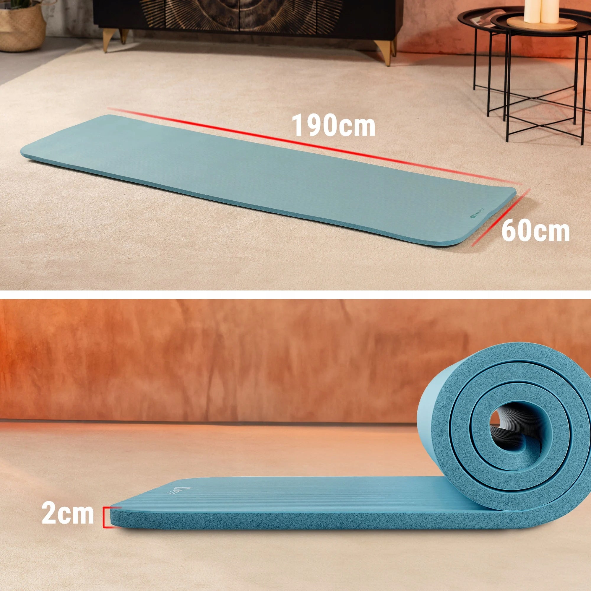 Fitness mat non-slip thick NBR 2cm 190x60cm exercise mat Packaging status original