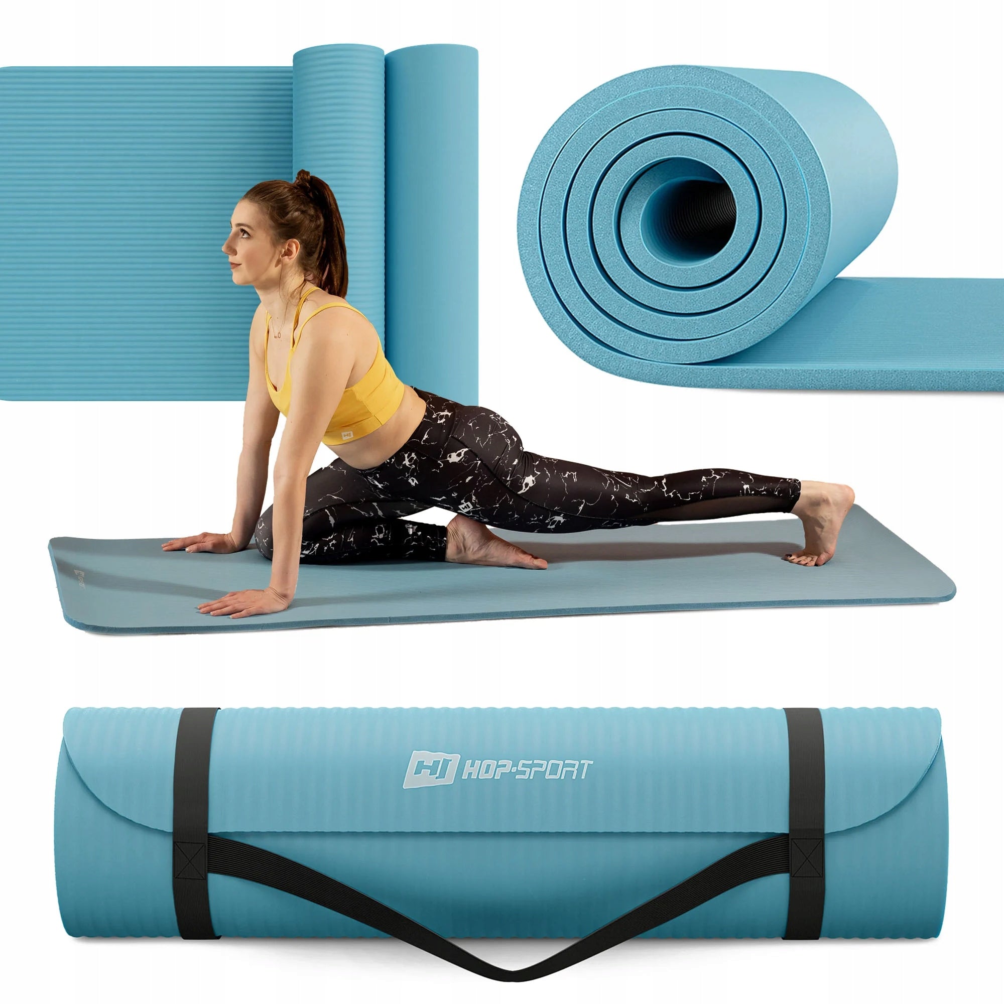 Fitness mat non-slip thick NBR 2cm 190x60cm exercise mat