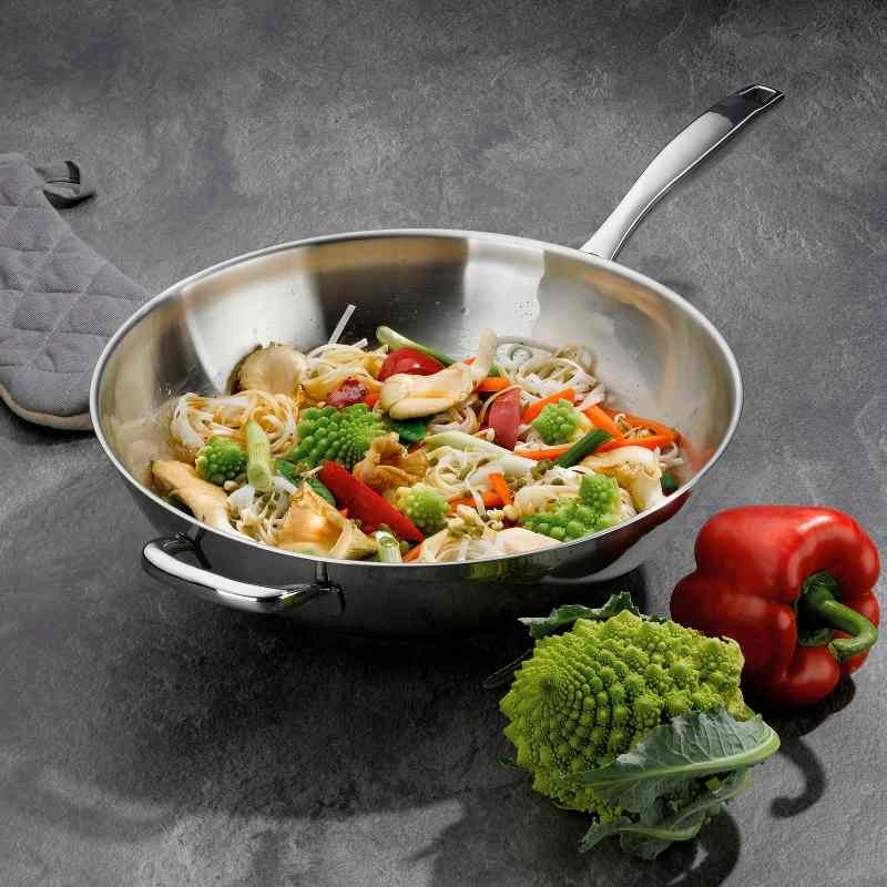 Flavoria 32 cm Stainless Steel Wok Packaging status original