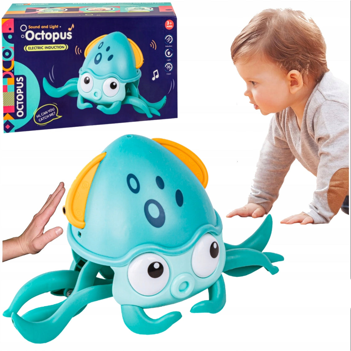 Fleeing Crawling Octopus INTERACTIVE Baby Crawling Toy