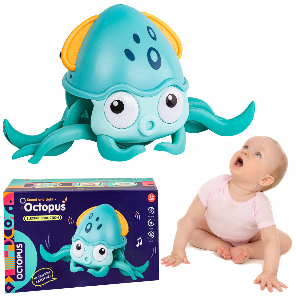 Fleeing Crawling Octopus TOY INTERACTIVE sound music light Brand DK Investment