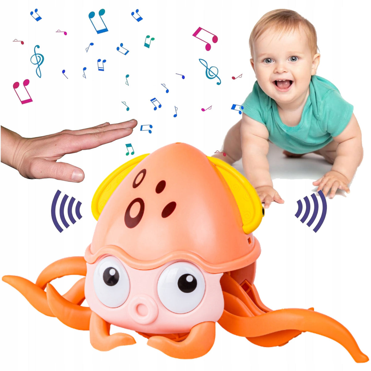 Fleeing Crawling Octopus Toy Game Interactive LED Light Music