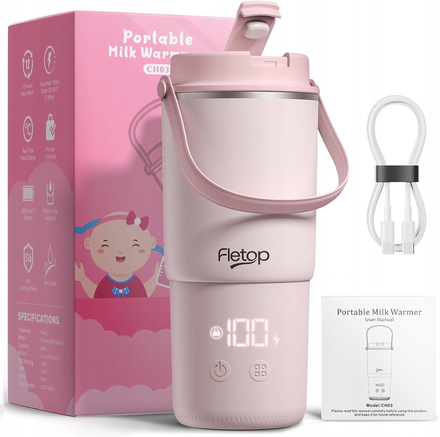 Fletop 120W – Bottle Warmer with 18000 mAh Battery