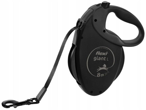 Flexi Giant Black Automatic Dog Lanyard Tape Black L 8 Meters