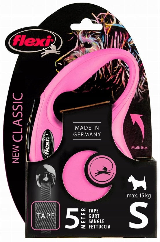 Flexi New Classic Automatic Dog Lanyard Tape S pink 5 meters Brand Flexi