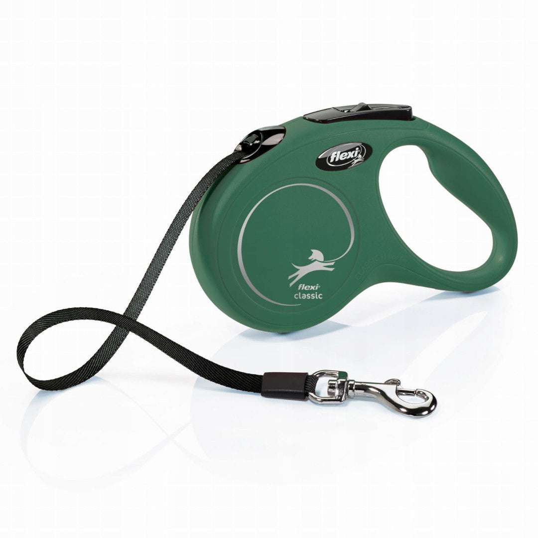 Flexi New Classic S Tape 5M Automatic Lanyard for Dogs up to 15kg Olive