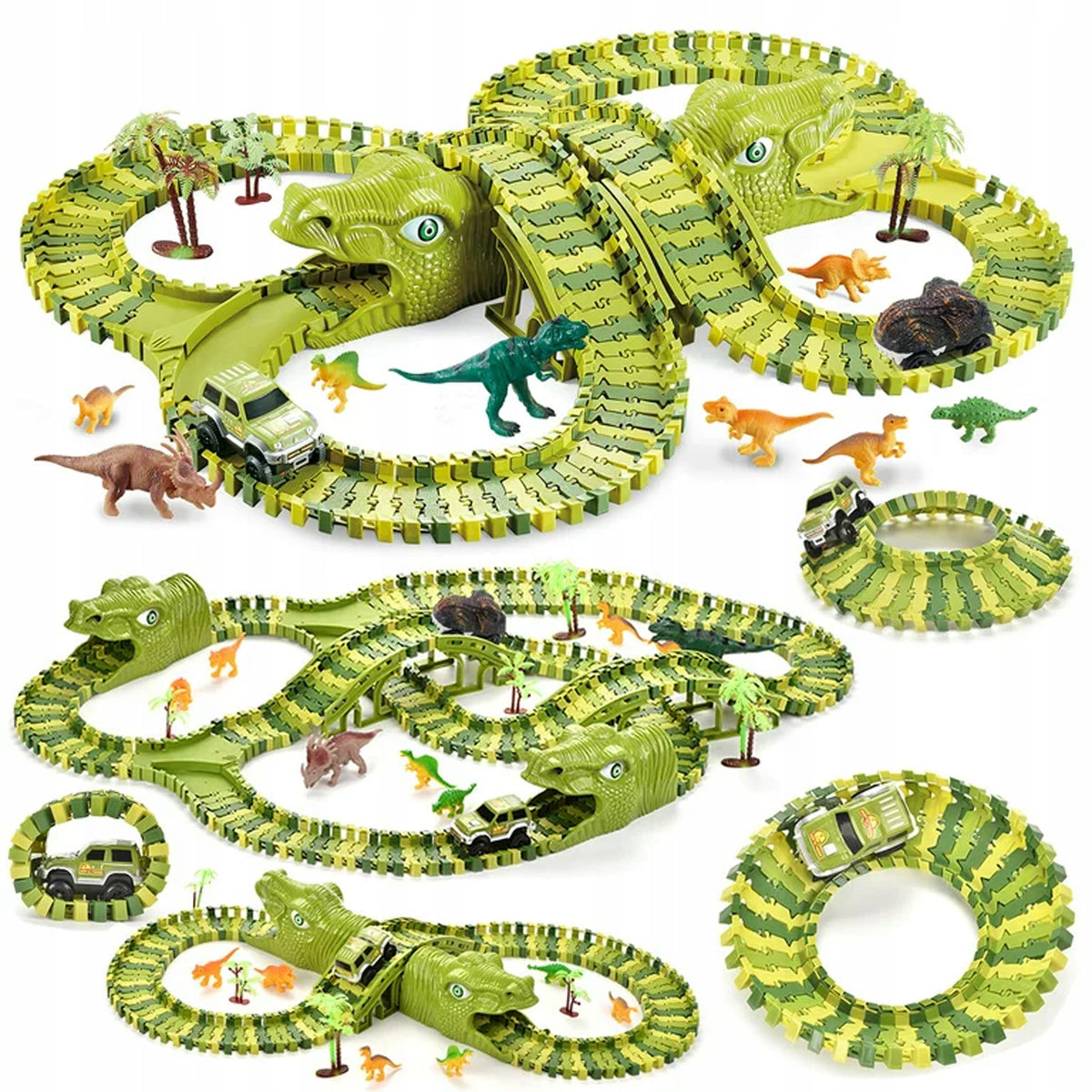 Flexible Car Track Dinosaur Park Electric Car 360cm