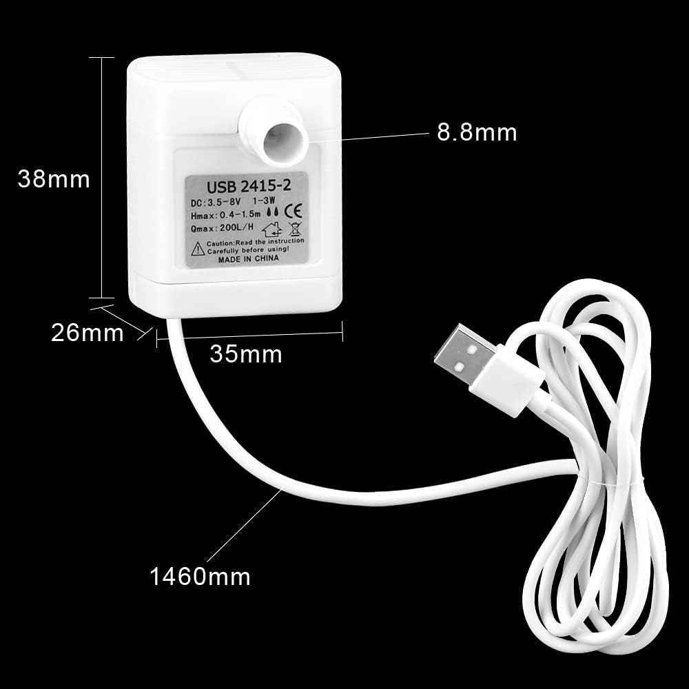 Flintronic Submersible Water Pump Ultra Quiet 3 W, 200 l/h, USB For Aquarium Manufacturer no brand