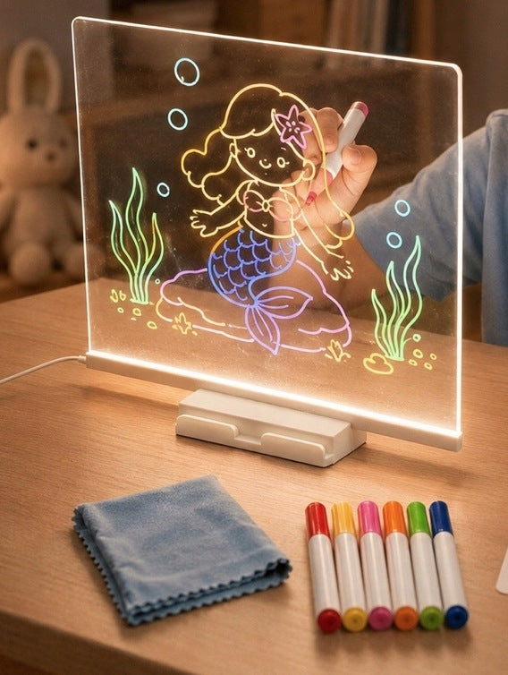 Flipbook Illuminated Led Board For Drawing Notes 30X20Cm With Pens Manufacturer code TABLICA LED DO RYSOWANIA NOTATEK