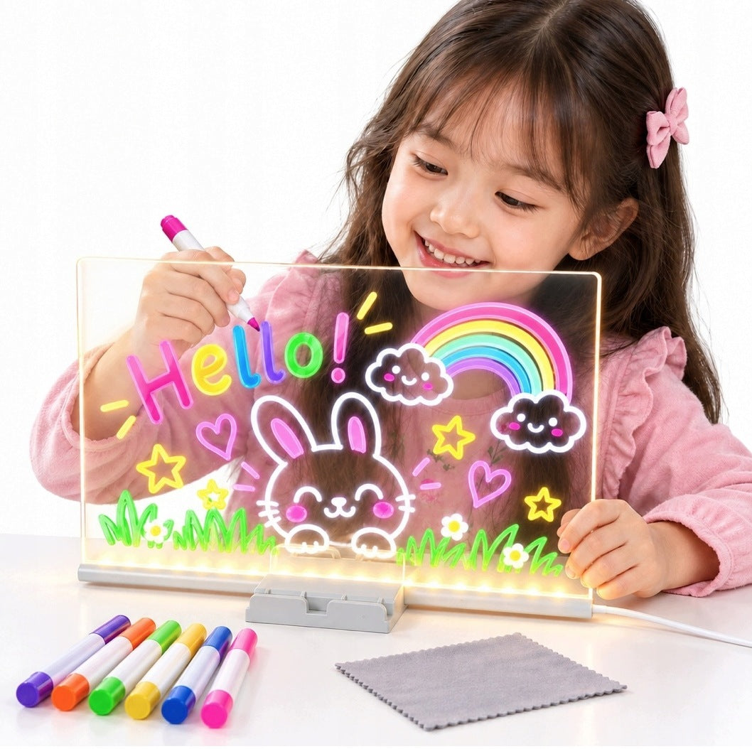 Flipbook Illuminated Led Board For Drawing Notes 30X20Cm With Pens