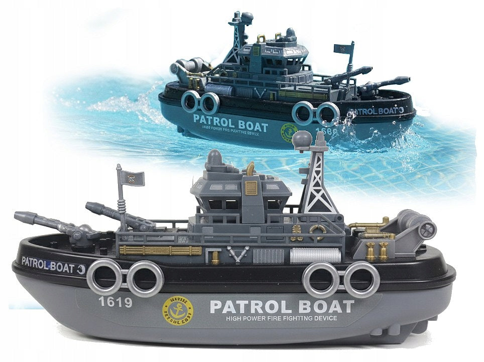 Floating Boat Battery Operated Motorboat Wax Ship For Bathtub With Water Cannon
