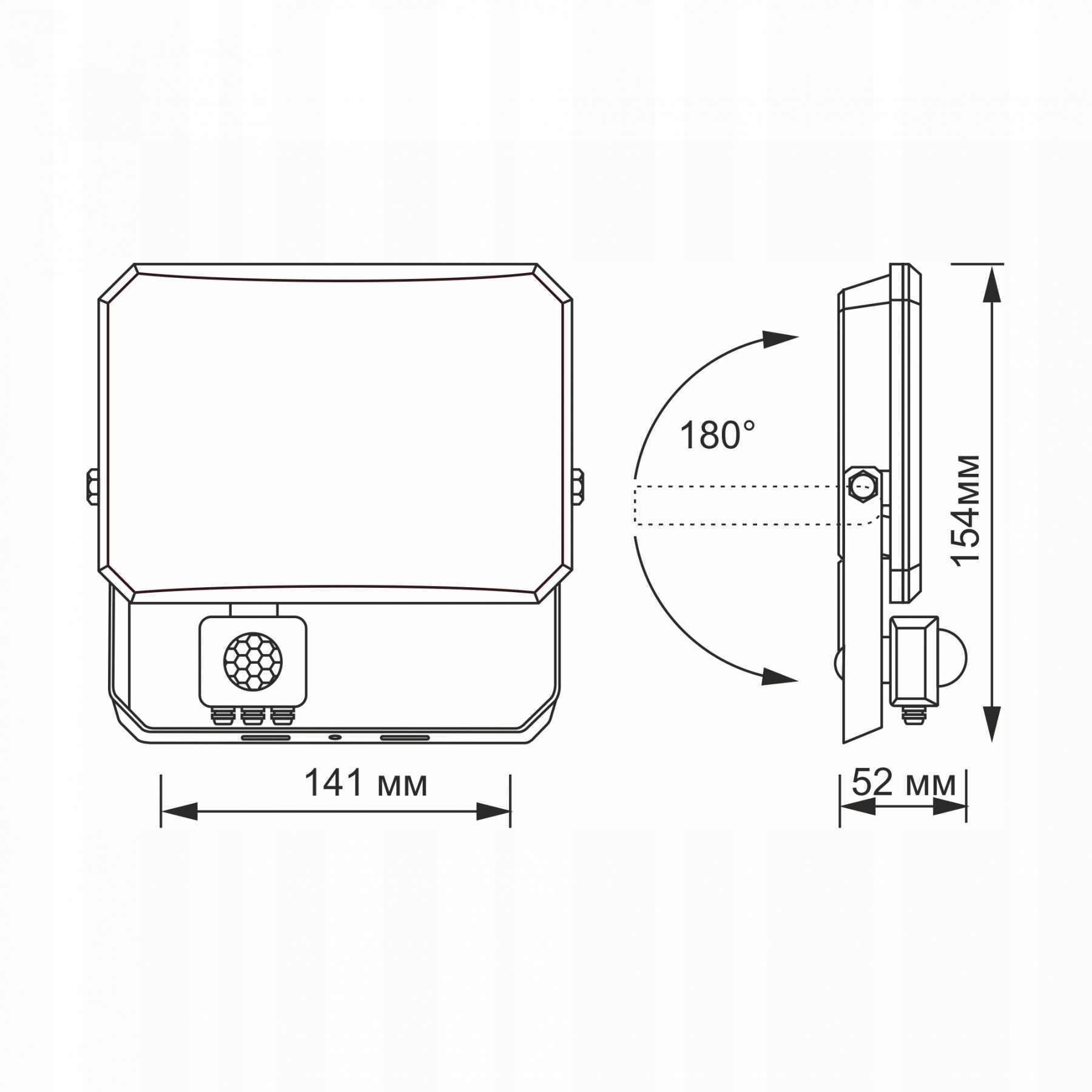 Floodlight LED halogen lamp WHITE MILK with sensor 30W 2850lm 5000K IP65 Manufacturer code VLE-F3-0305B-S