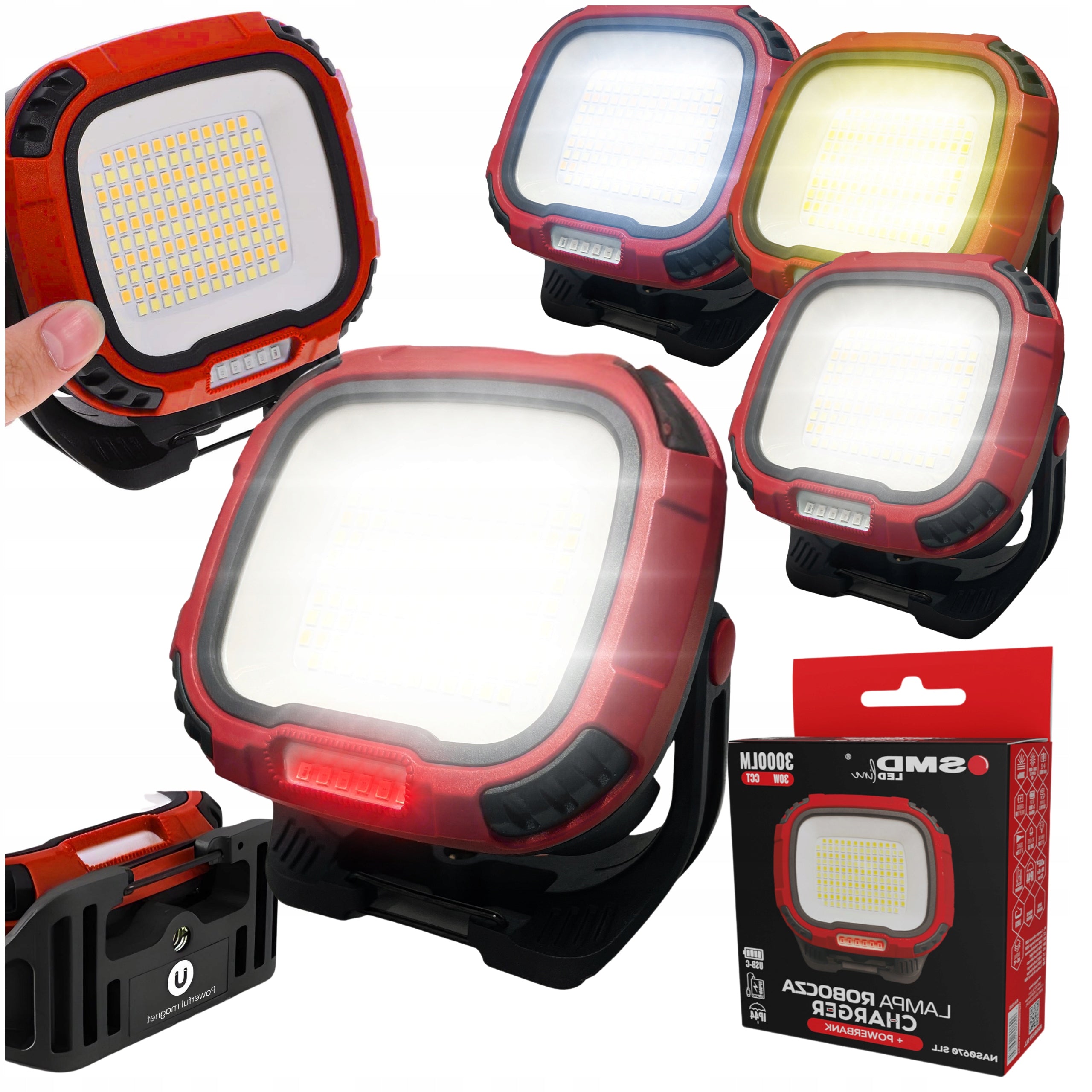 Floodlight halogen lamp built-in flashlight camping large powerful powerbank