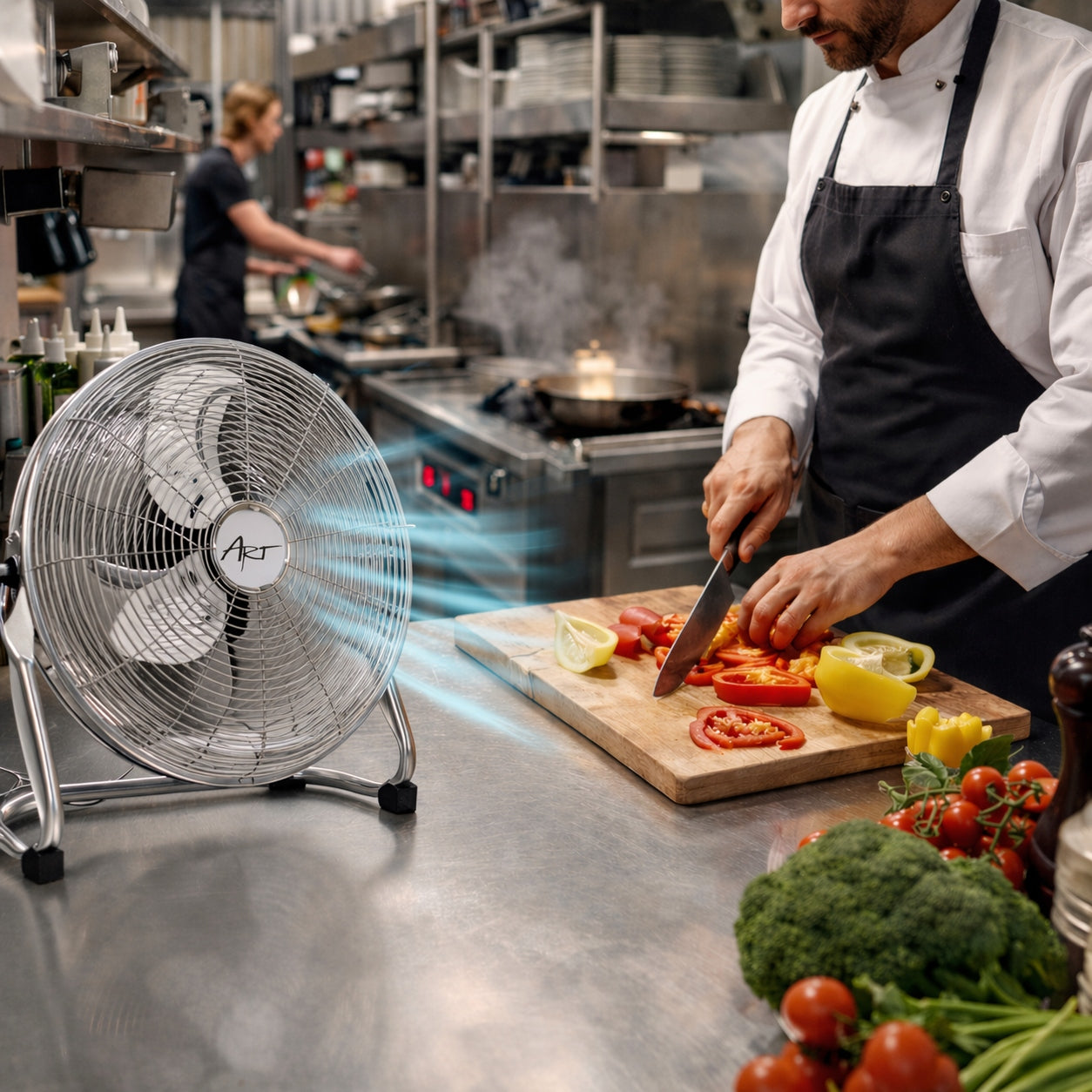 Floor Fan 30 cm 50W Chrome Powerful Circulator ART W022 ART Functions tilt angle adjustment