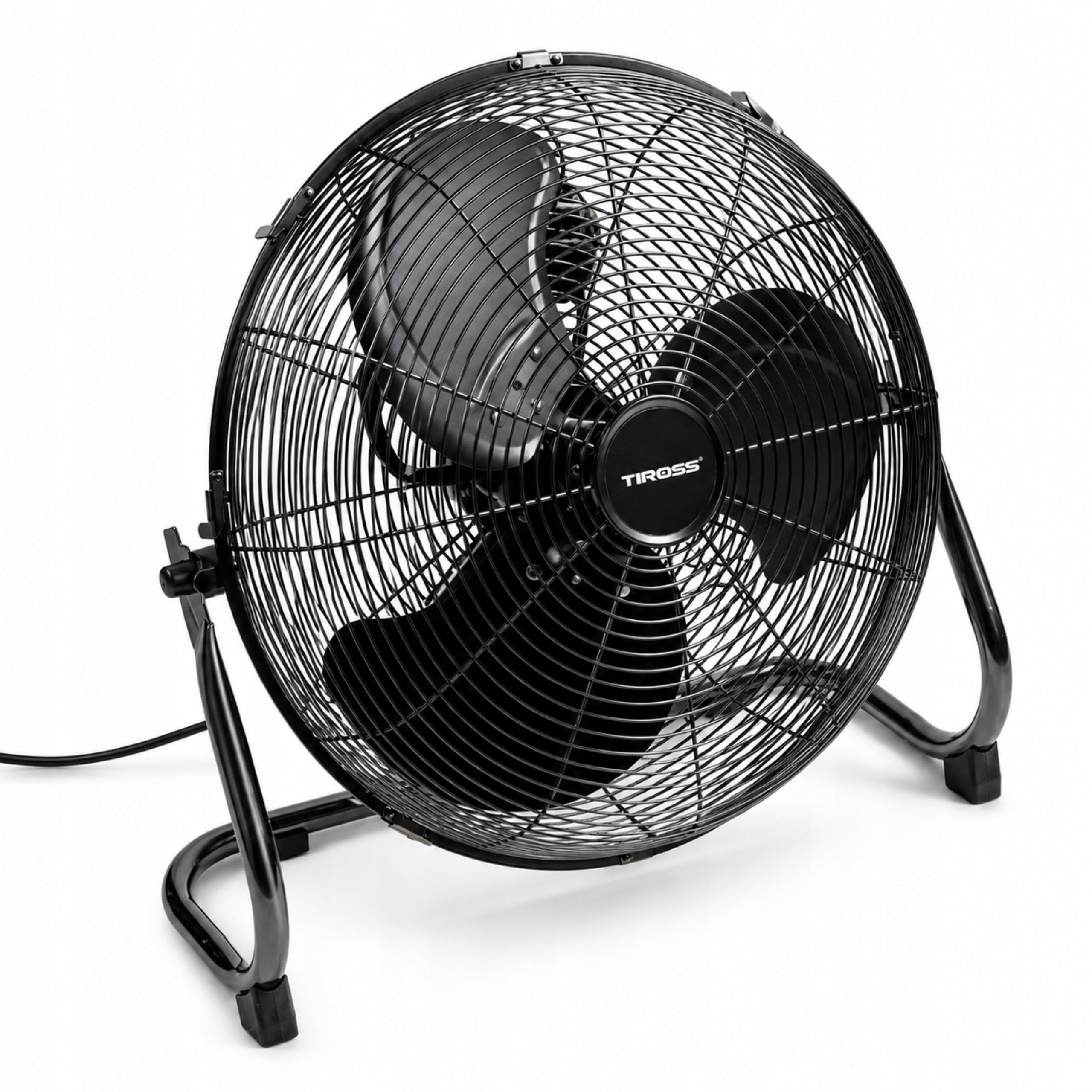 Floor Fan Black Metal 16” 65W, 3 Modes, Powerful Air Supply