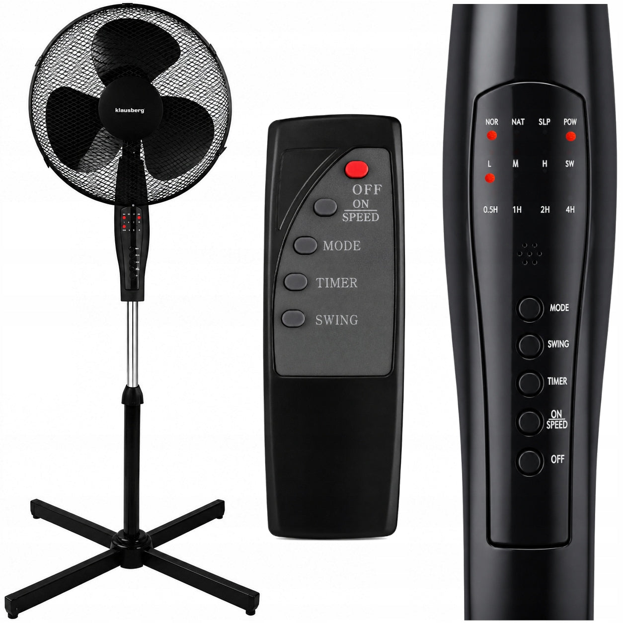 Floor Standing Fan Oscillation Quiet Powerful 50W + PILOT