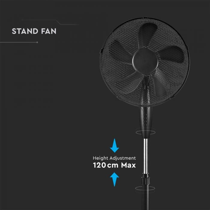 Floor fan 55W 40 cm black V-TAC VT-5016-5 strong Manufacturer code SKU 7923