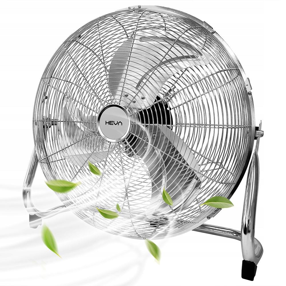Floor fan HRX large industrial fan powerful 130W up to 50cm chrome