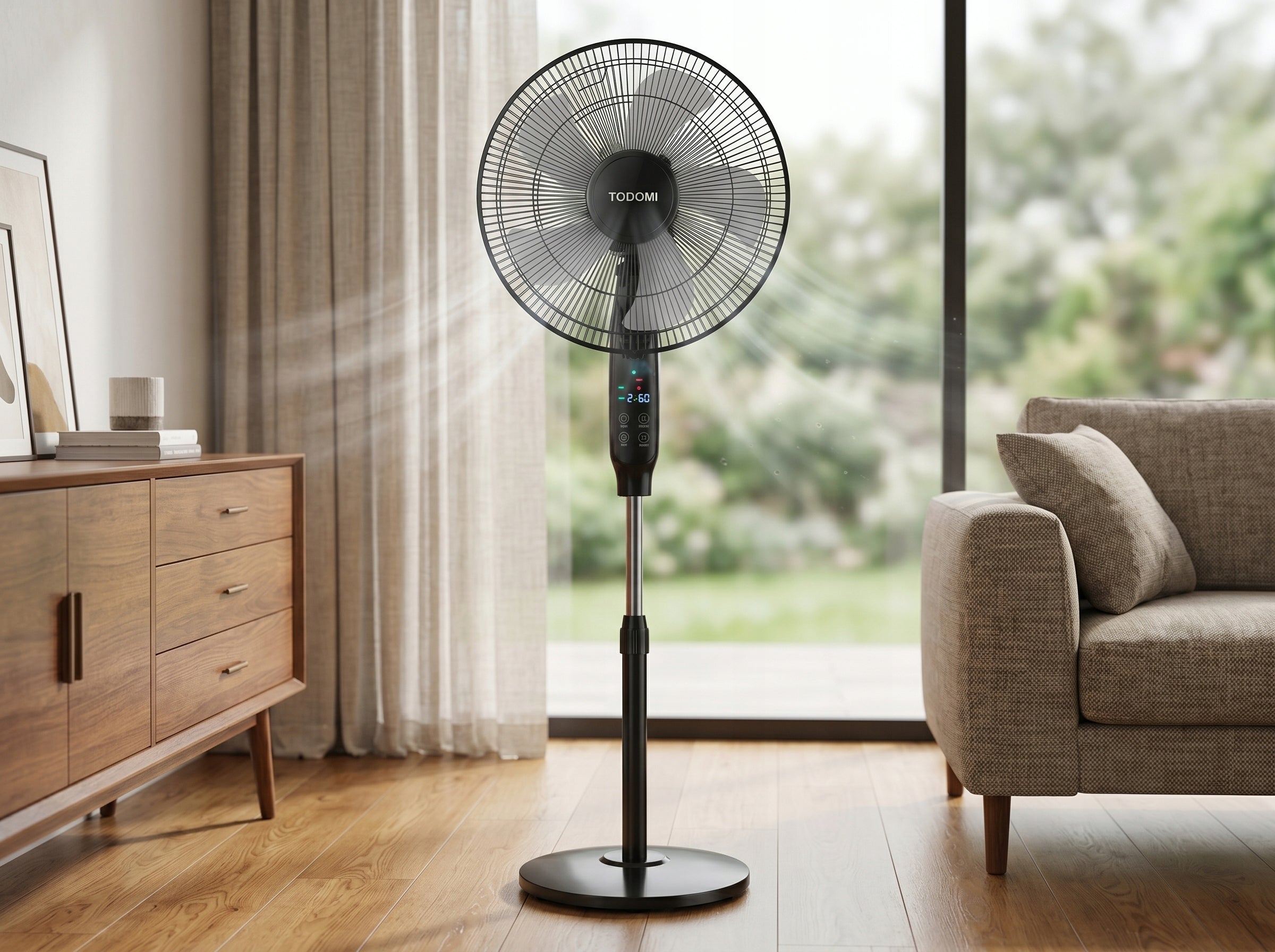 Floor fan standing fan 45cm quiet 5 LED blades + remote control TIMER Manufacturer code FS40-3