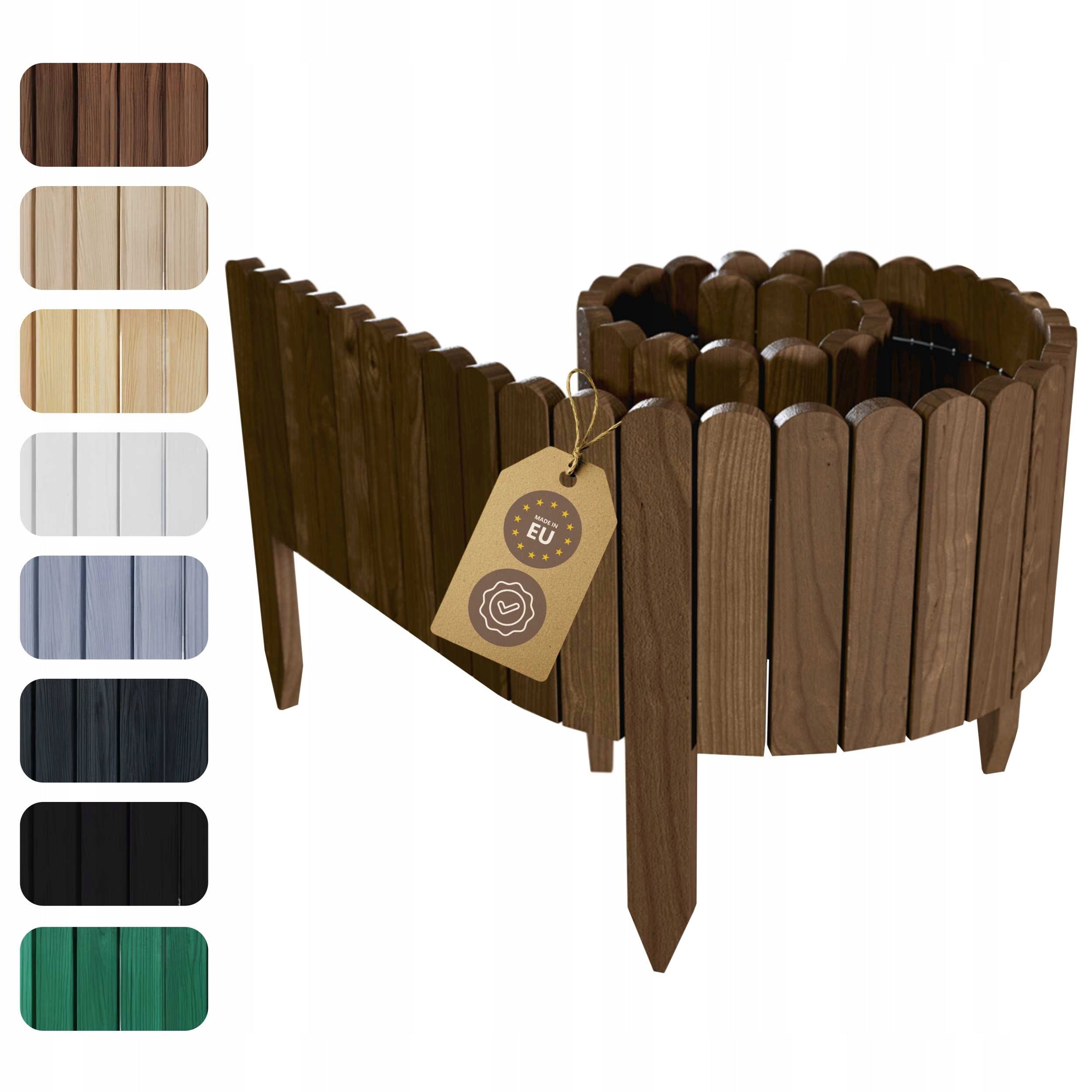 Floranica Garden edging 200x20 cm brown wooden fence
