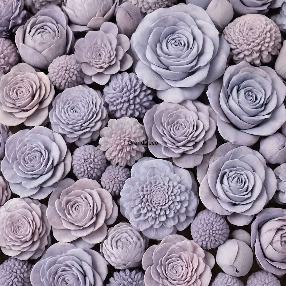 Flowers for pastel Christmas tree, purple flowers shola 60 pcs.2-6 cm GrandDeco