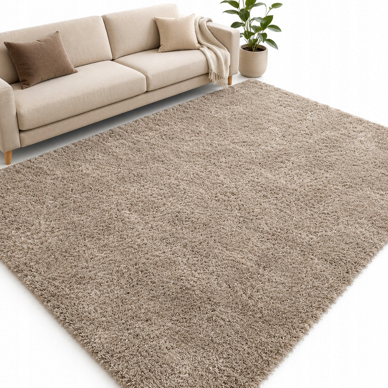Fluffy Woven Shaggy Rug Royal Elit 160x200 Mix colors- Beige Brown Grey