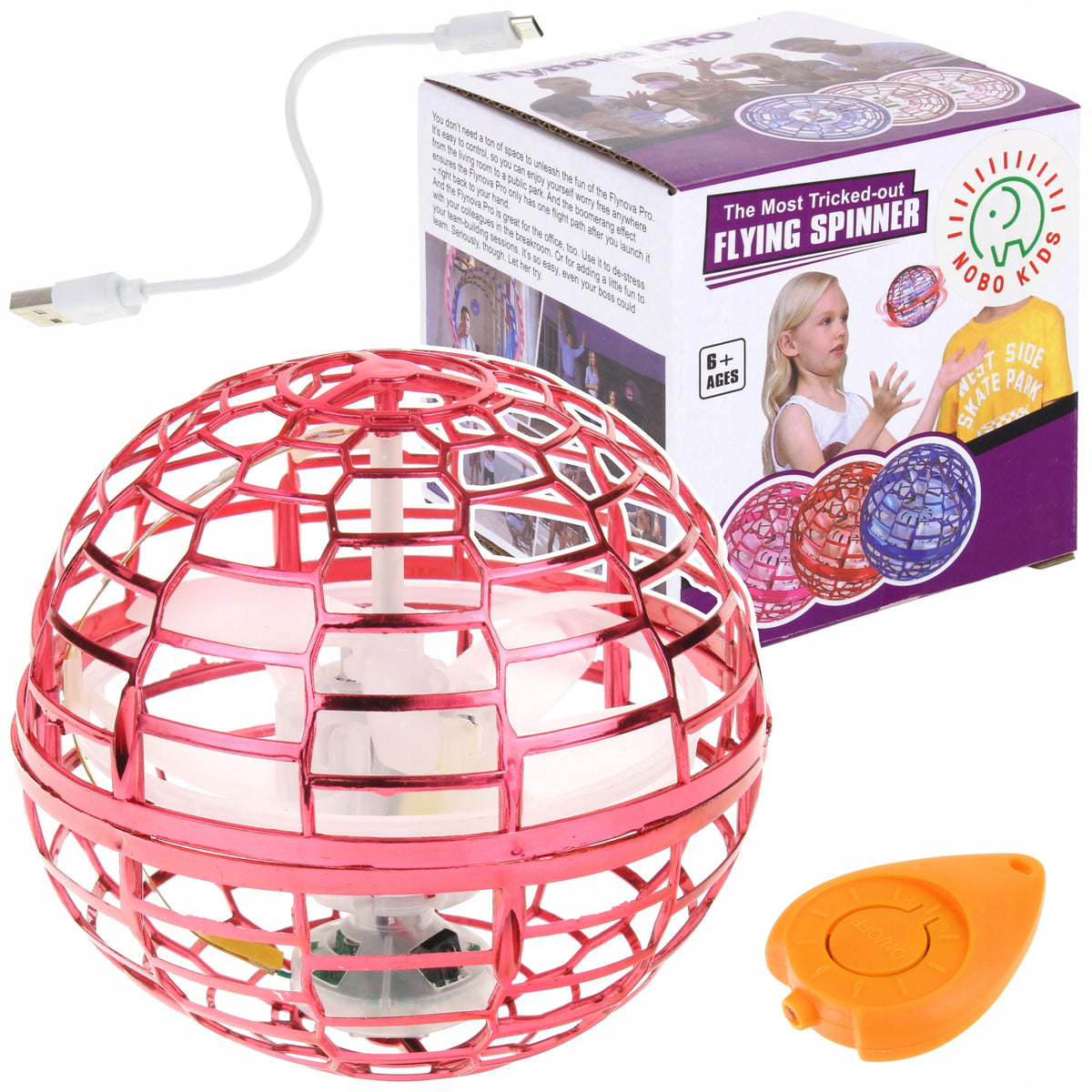 Flying Glowing Ball Flying Spinner Ball Deception Ufo 360° 9 cm + Remote Control