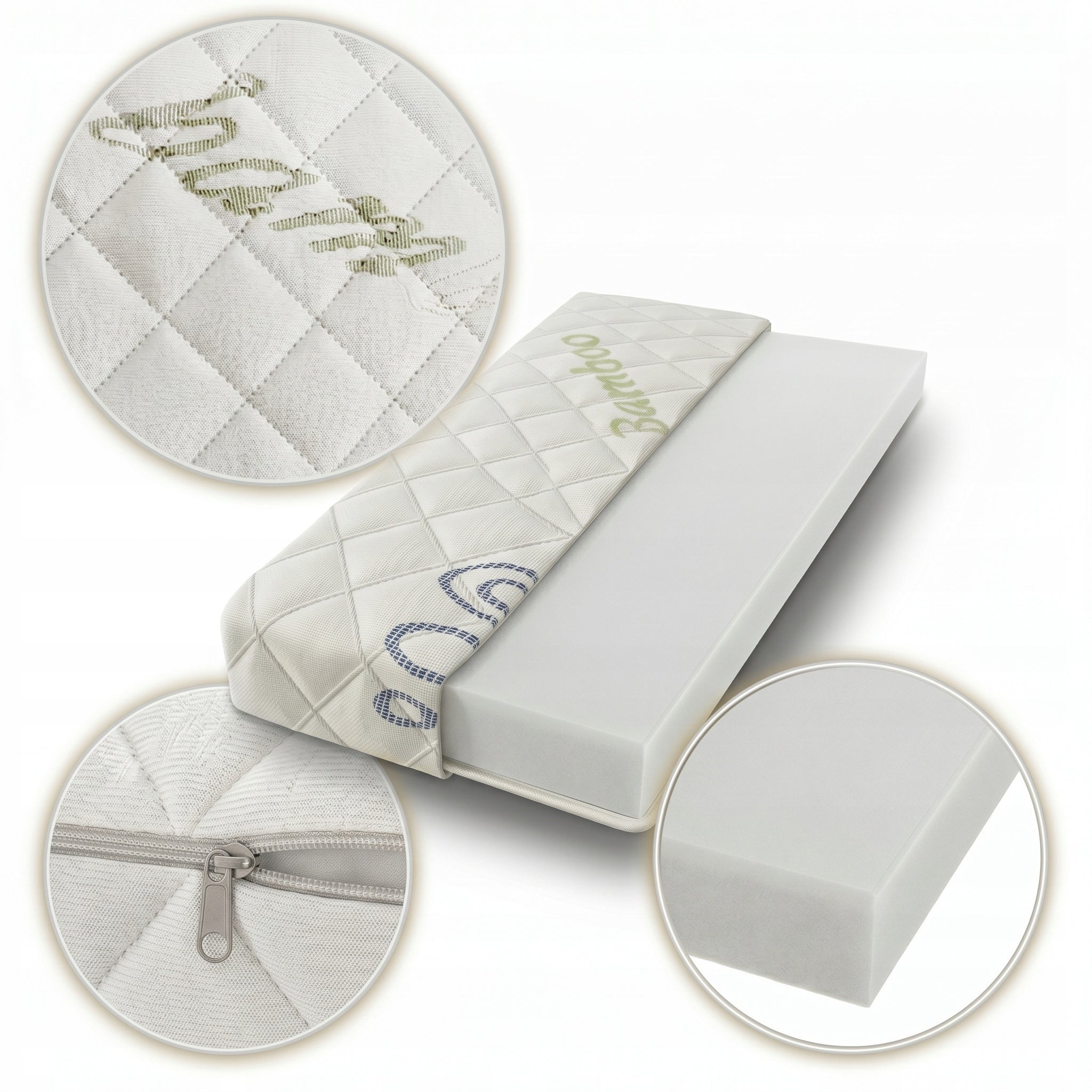 Foam Mattress 120x60 BAMBOO 3D Medium-Hard H3 for Children OEKO-Tex