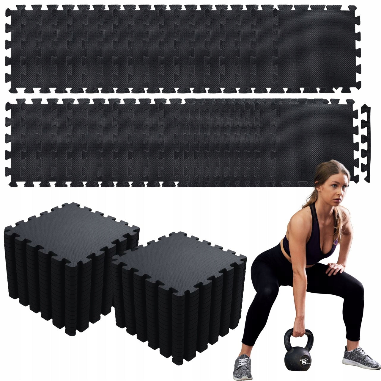Foam Puzzle Mat Thick XXL Under Exercise Equipment Protective 48 pcs.