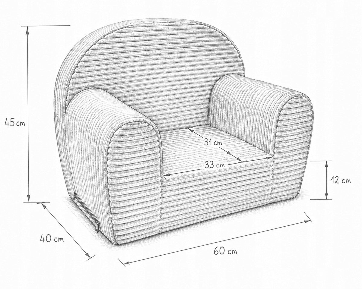 Foam armchair for children sofa pouf soft children's armchair SENMEMORY Manufacturer code FOTFOTELIK LINCOL BEŻ