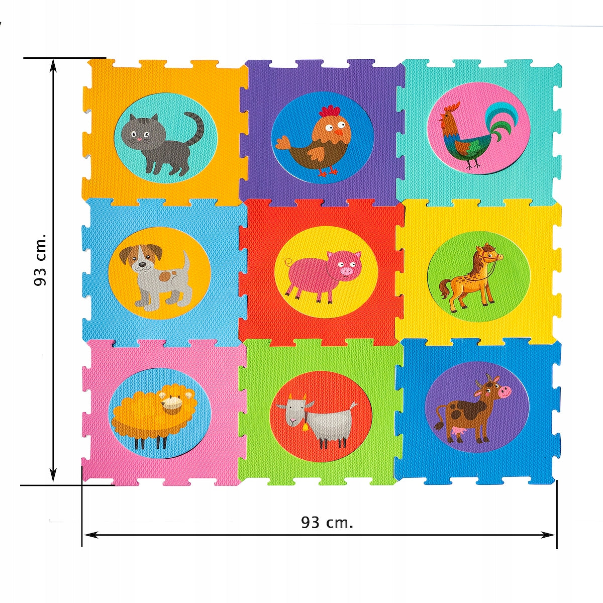 Foam mat floor foam puzzle educational animals 36 el 180x90cm Brand Smily Play