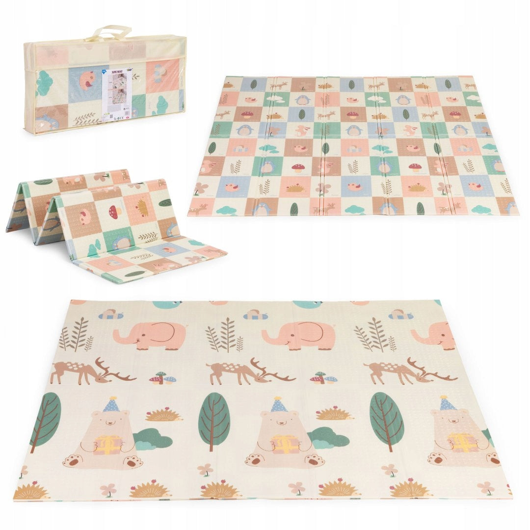 Foam mat for children 200x180 cm educational double-sided folding + bag