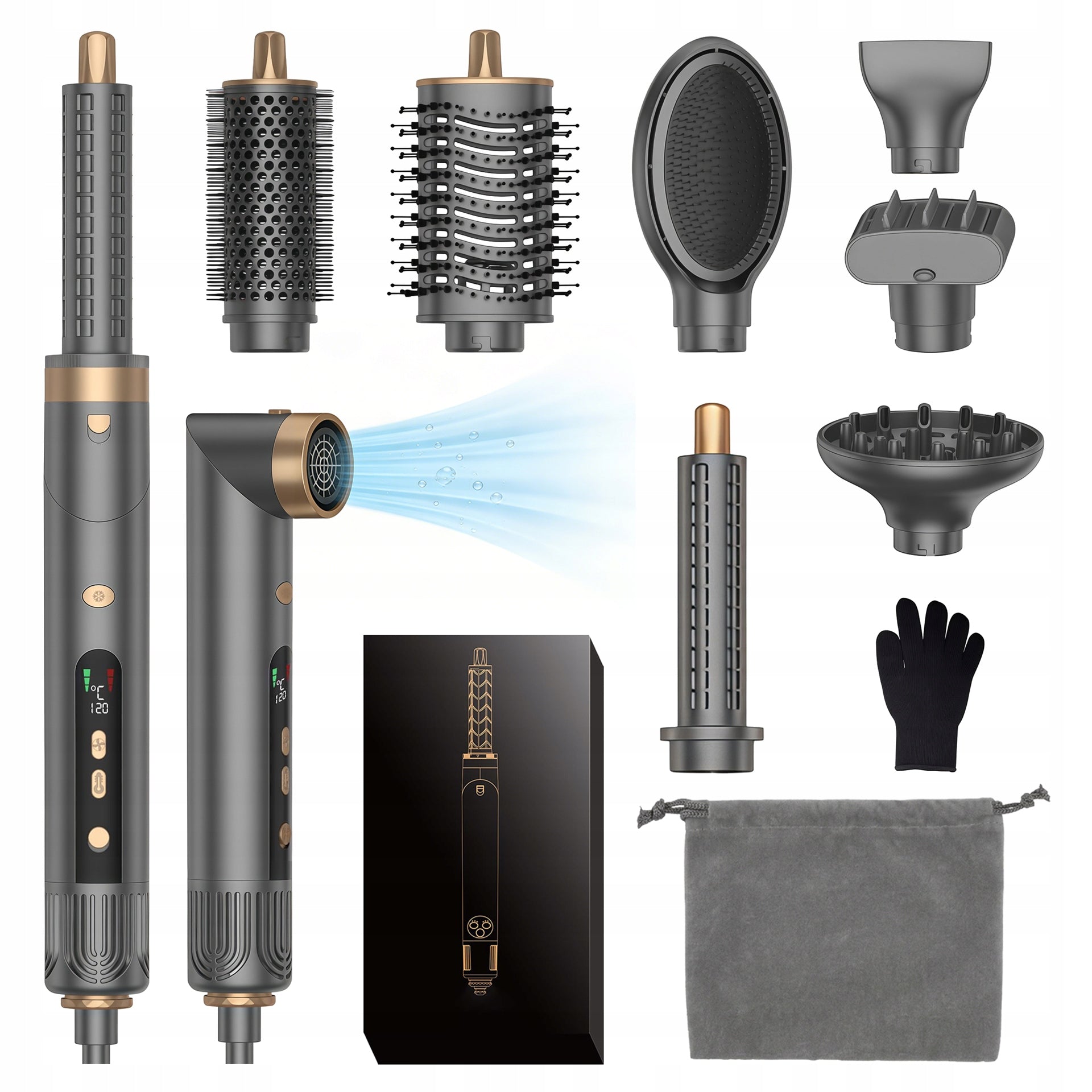Foldable Hair Dryers, Automatic Air Curler,7in1 Styling