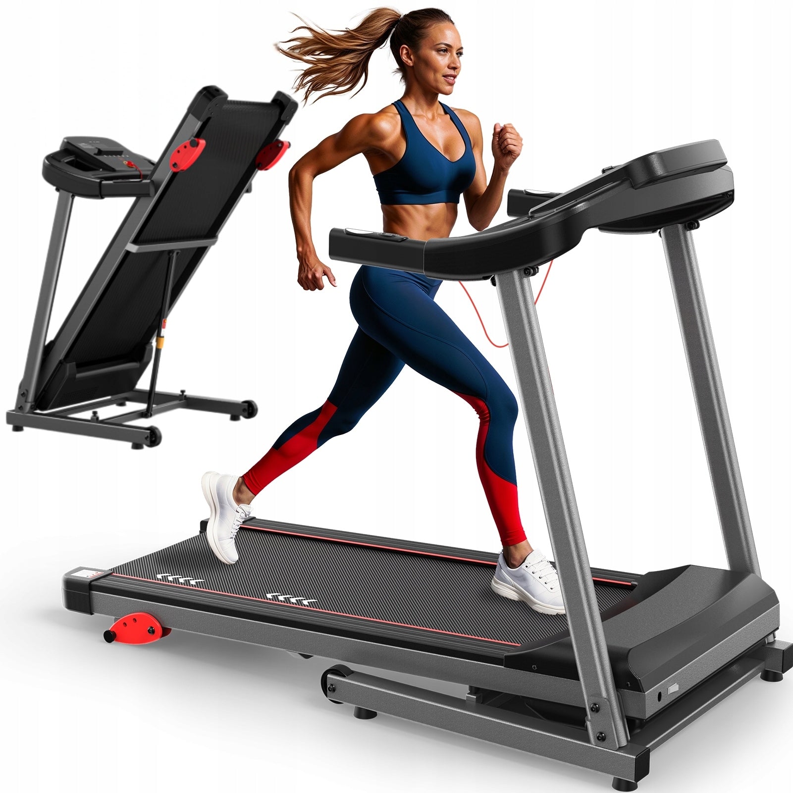 Foldable Home Treadmill with 3 Incline, 12 km/h for the Whole Family,130kg
