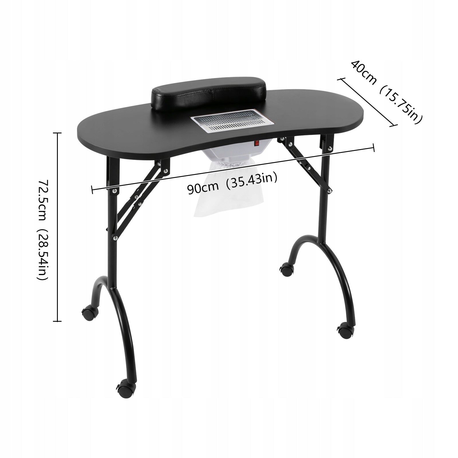 Foldable Manicure Table, Portable Manicure Table, with Suction Cups and Fan Manufacturer code man8754