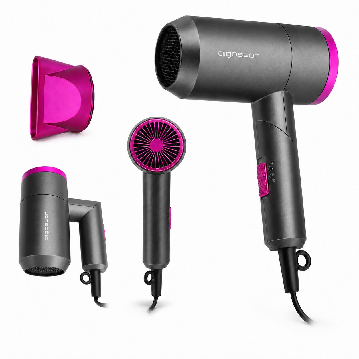 Folding Hair Dryer 1800W Cold Air Ionization Lightweight Tourist
