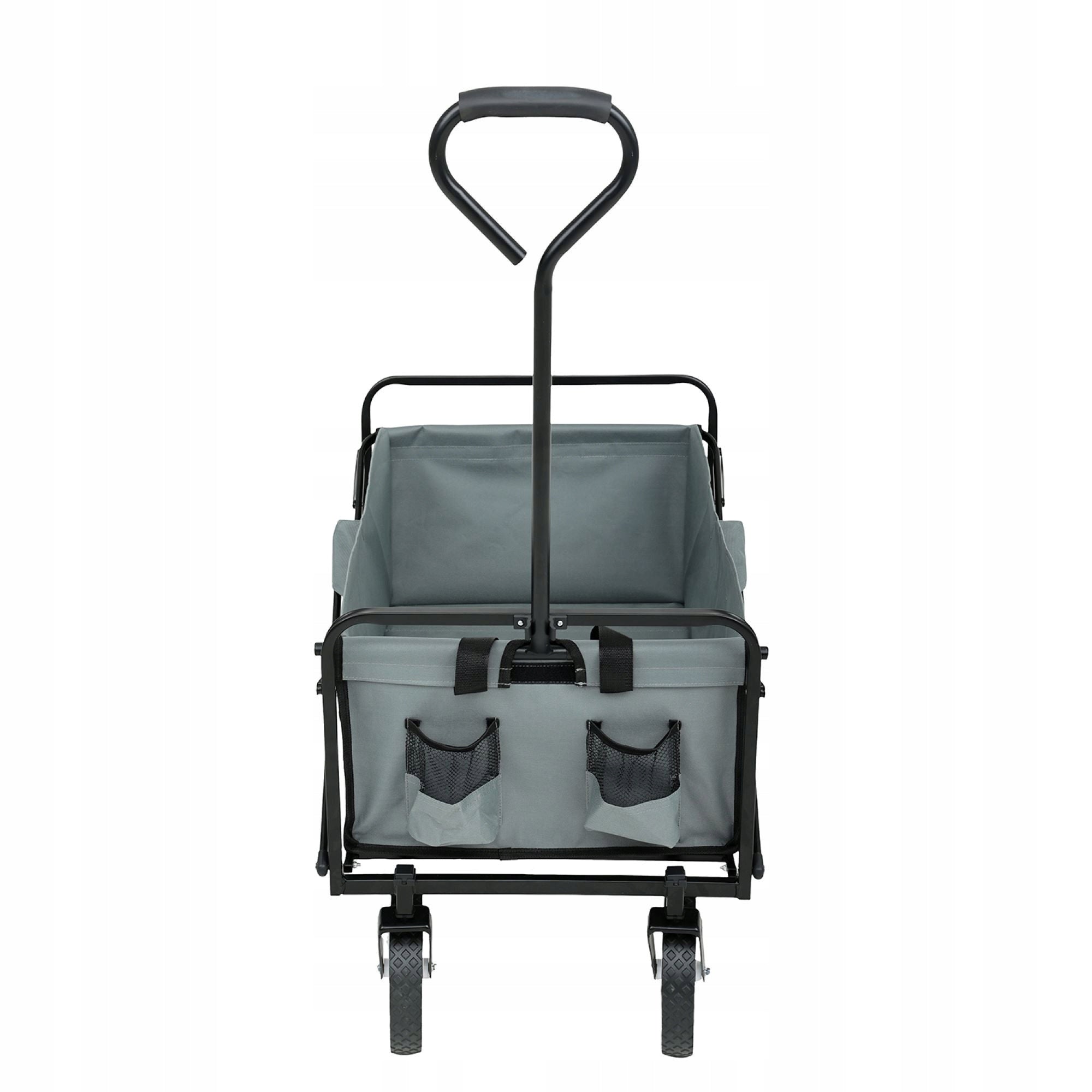 Folding Hiking Beach Cart with Platic Wheels Large 145L Grey Capacity 145 l