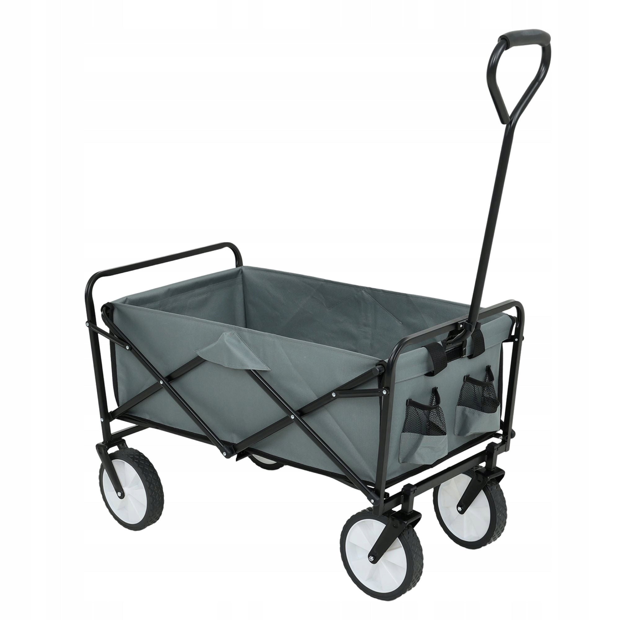 Folding Hiking Beach Cart with Platic Wheels Large 145L Grey