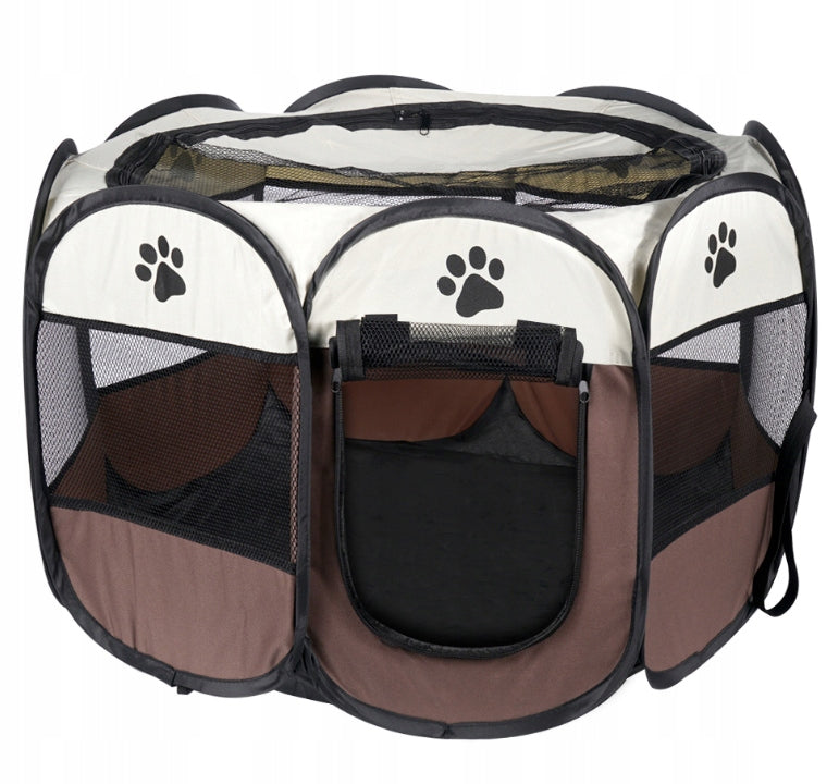 Folding Playpen for Dog Cat Puppies Kittens Lightweight Bed Brown - L Manufacturer code 15080