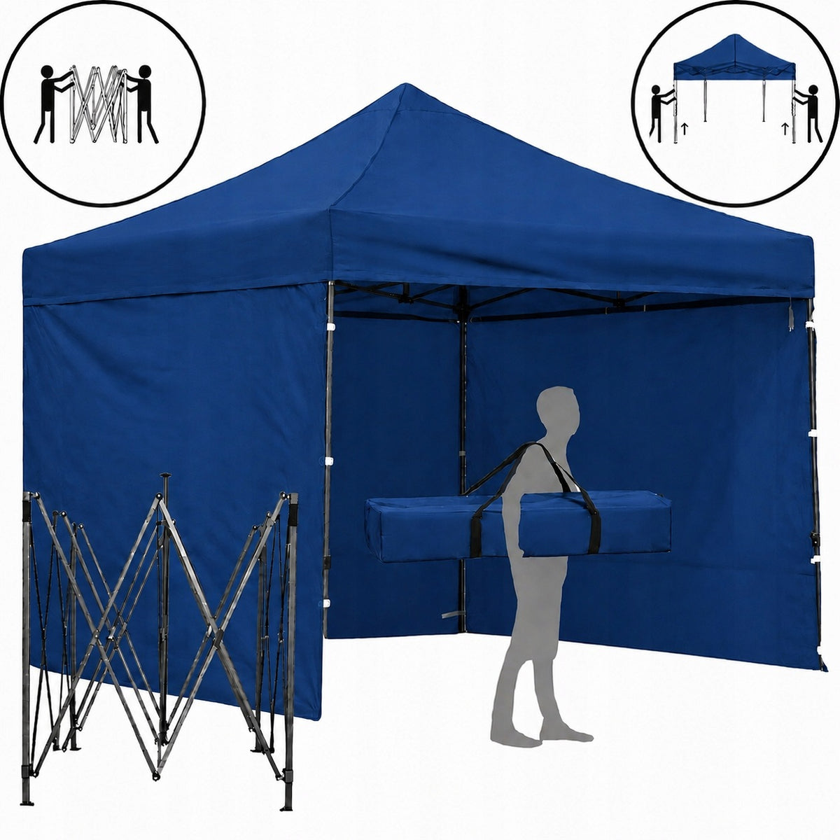 Folding Tent Express Garden Commercial Pavilion 3x3m Blue