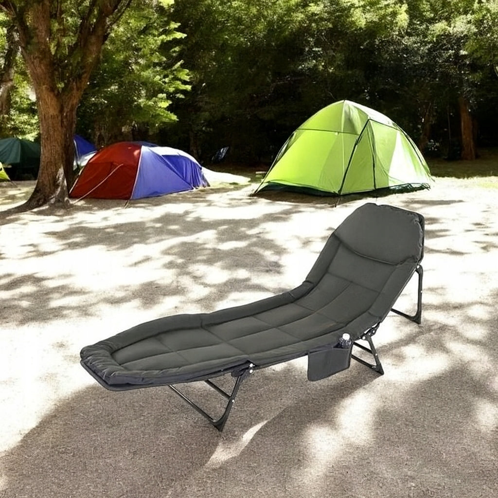 Folding Tourist Bed with Mattress and Backrest – 6 Positions (I079) Brand no brand