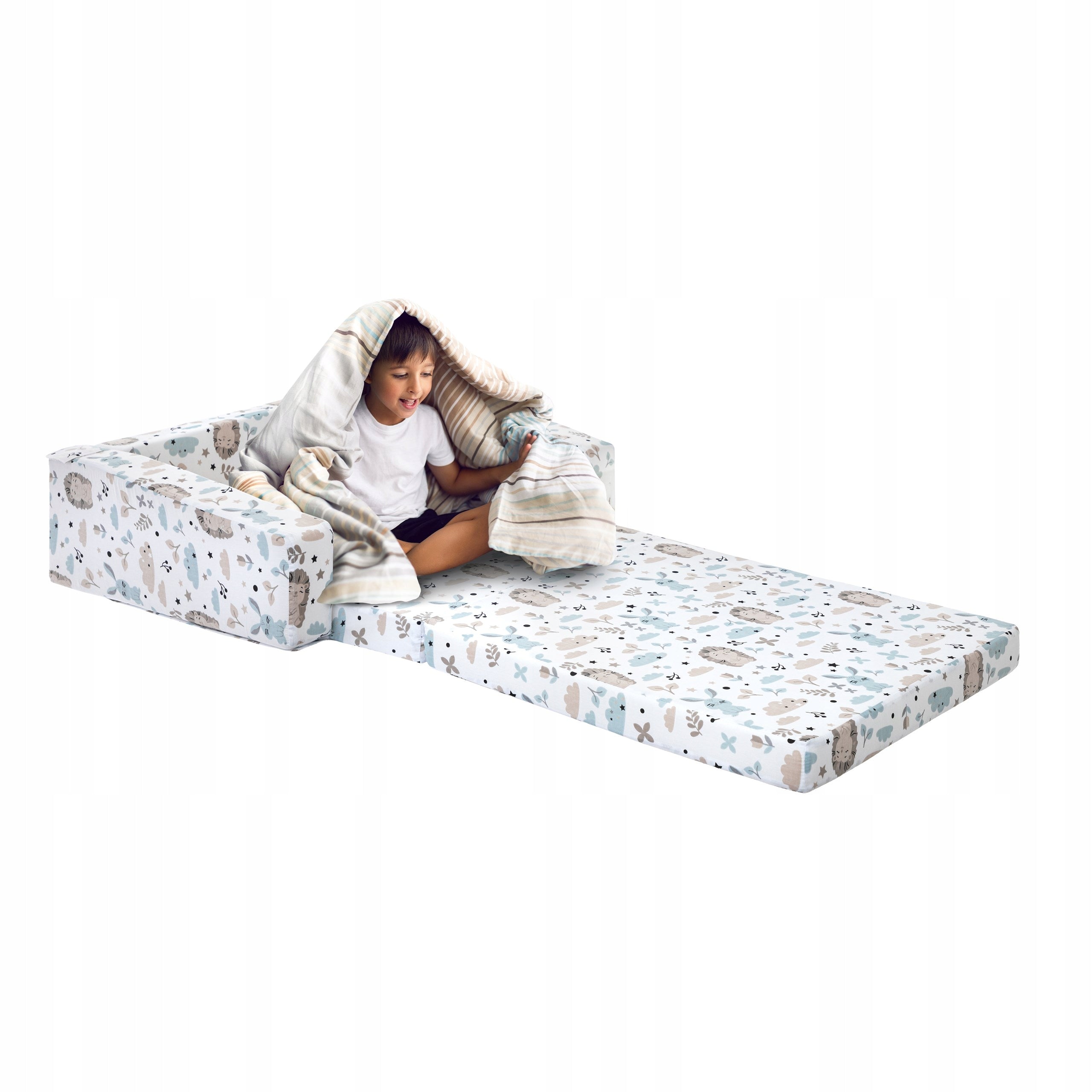 Folding cot 2in1 - Travel cot - Children's sofa 128x70 cm Color white