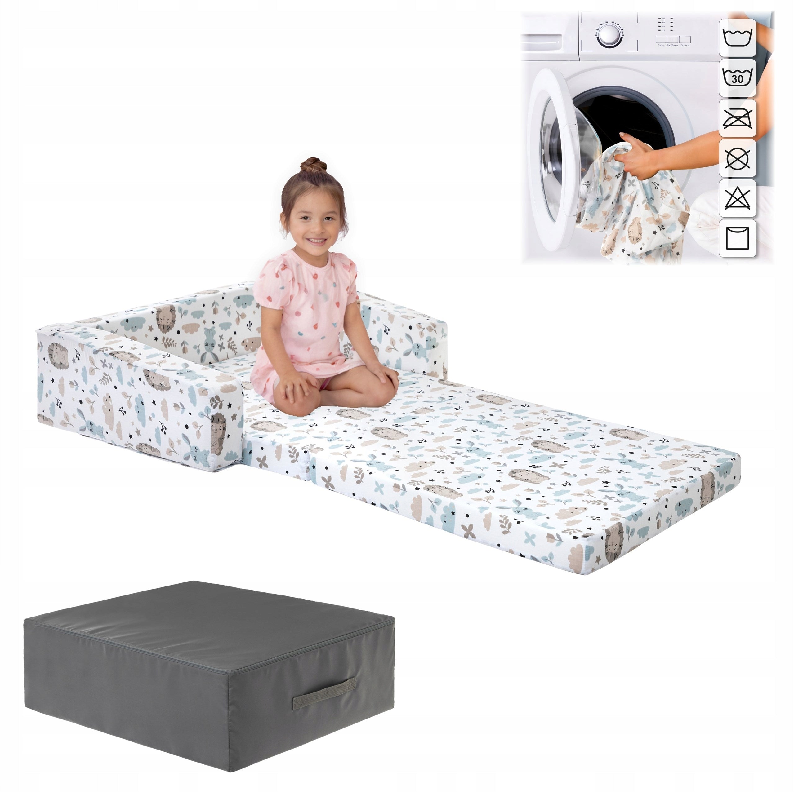 Folding cot 2in1 - Travel cot - Children's sofa 128x70 cm