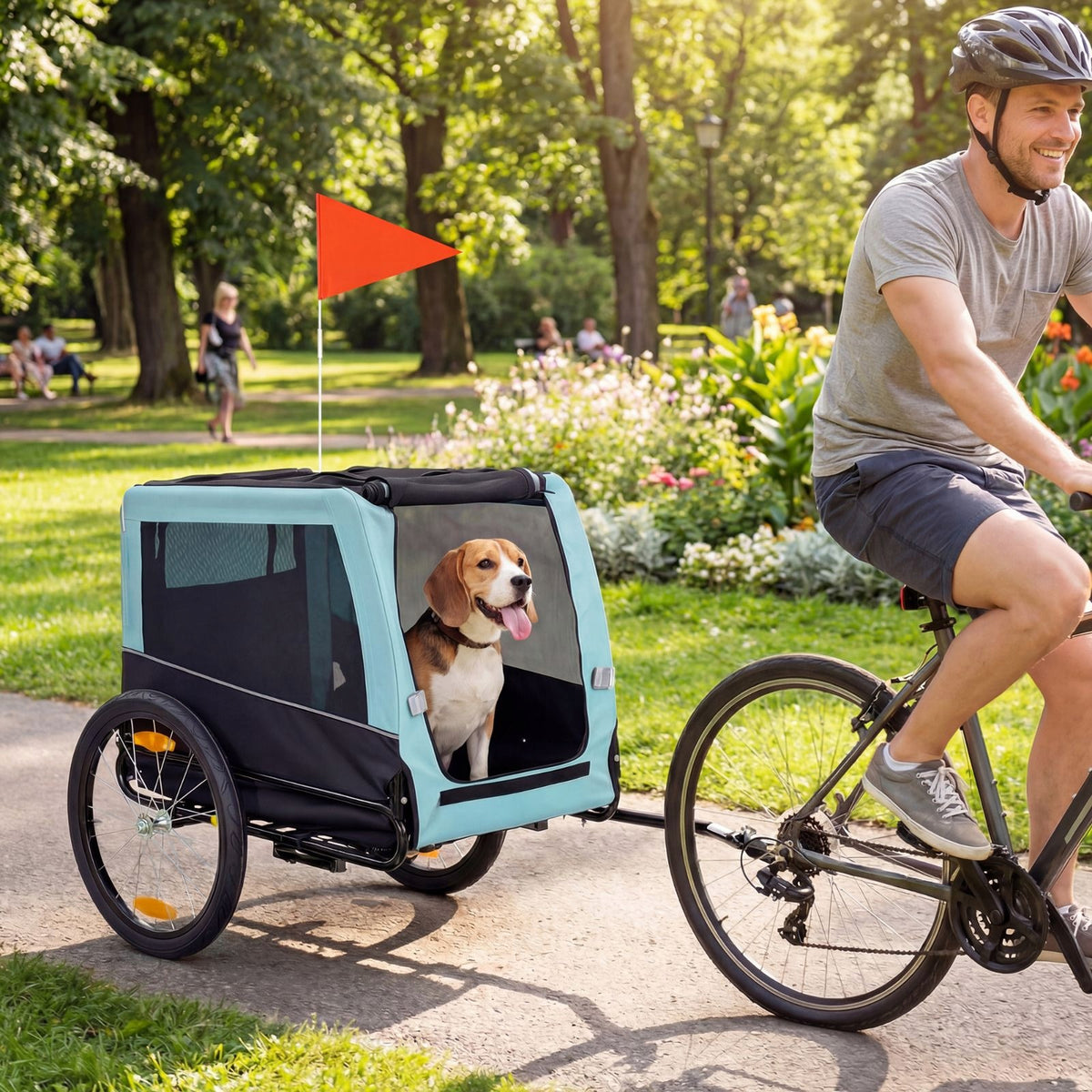 Folding dog bike trailer with reflectors, up to 20 kg Manufacturer code 26046439001