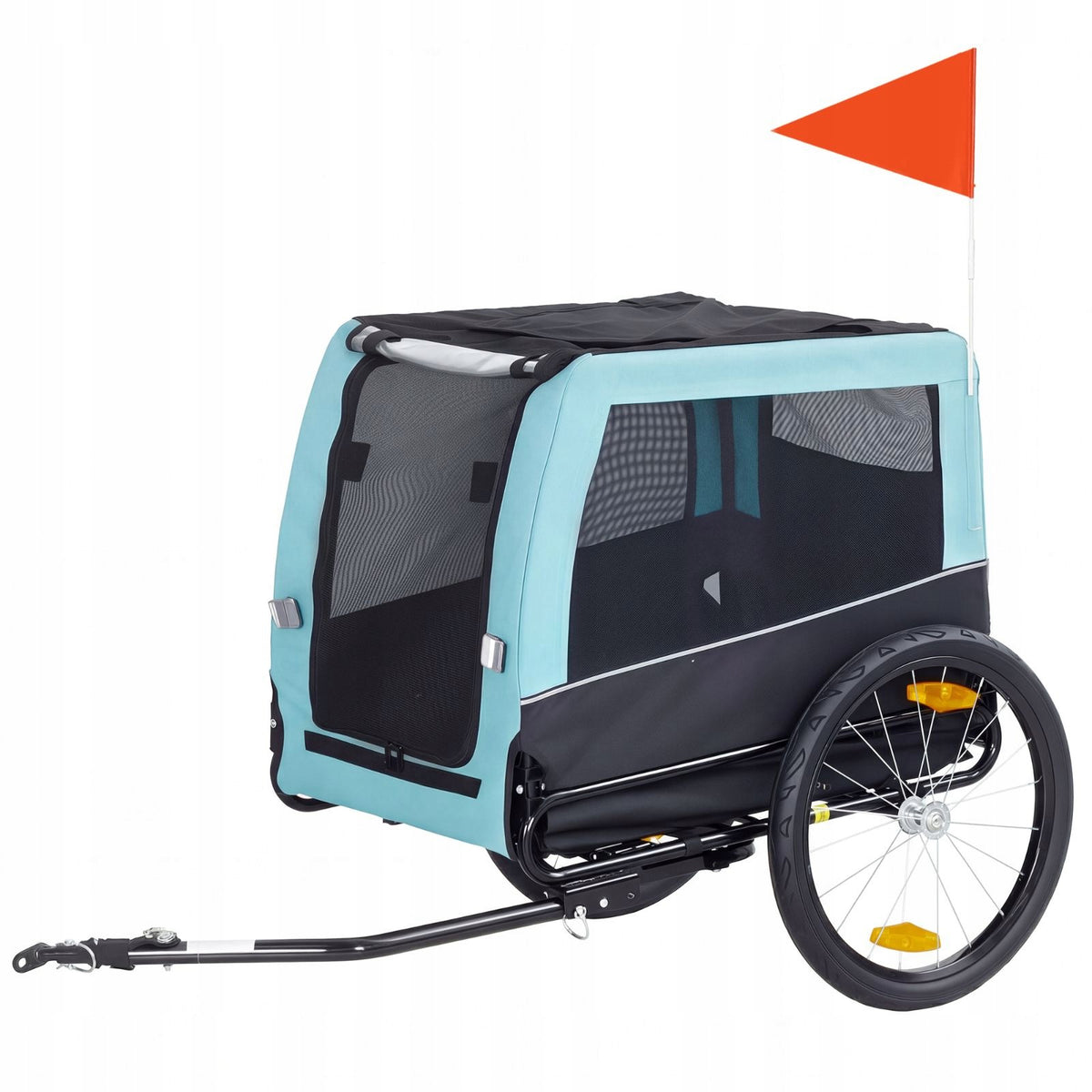 Folding dog bike trailer with reflectors, up to 20 kg