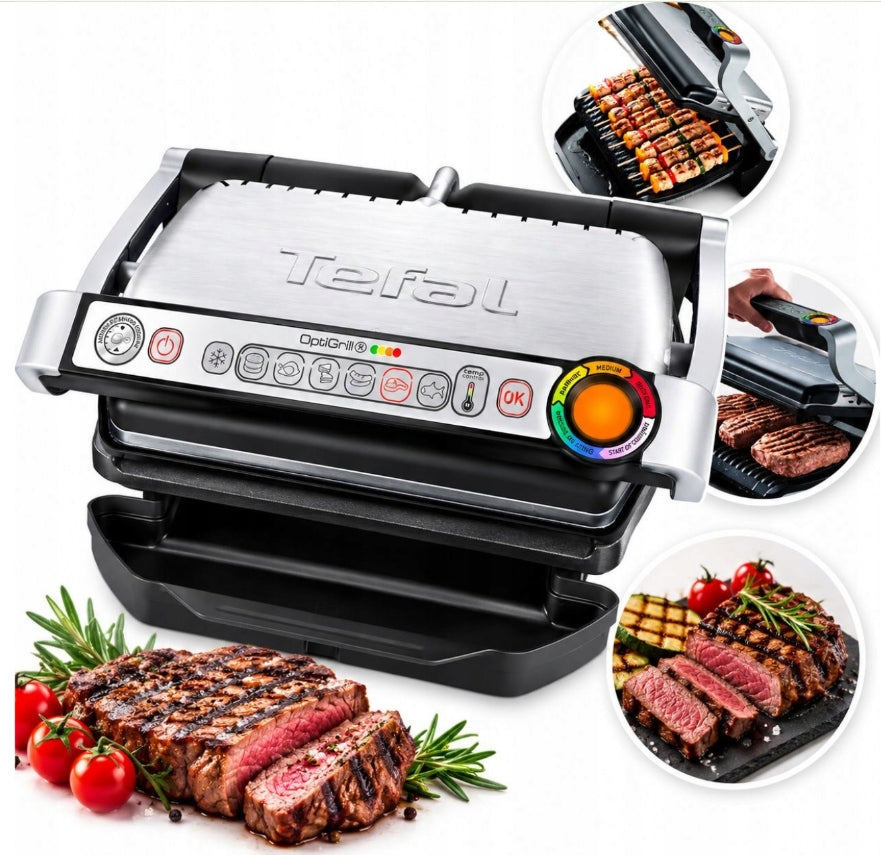 Folding electric grill Tefal GC712 Optigrill+ silver/grey 2000 W