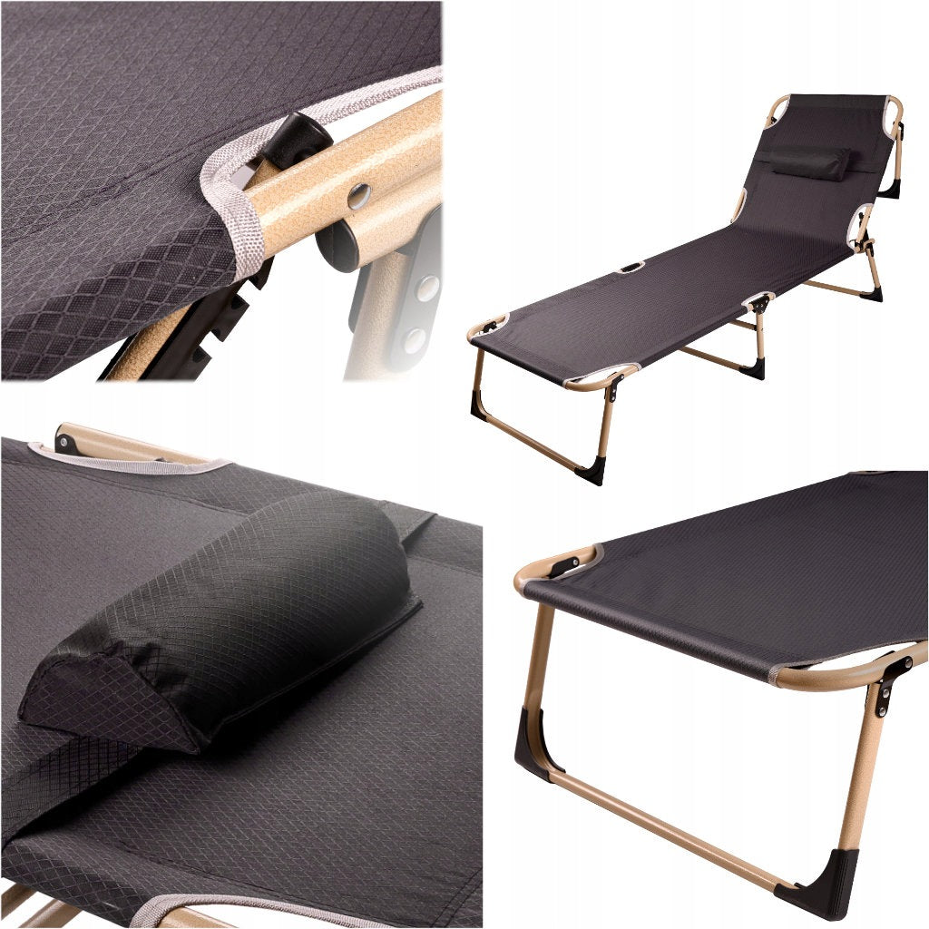 Folding field bed tourist Canadian 193 cm grey Manufacturer code KX3909_1